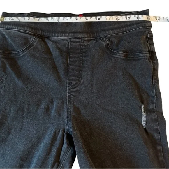 Spanx Distressed Jeggings, Black, Size Large - Picture 6 of 11